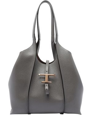 Tod's Small T Timeless Shopping Bag - Grey