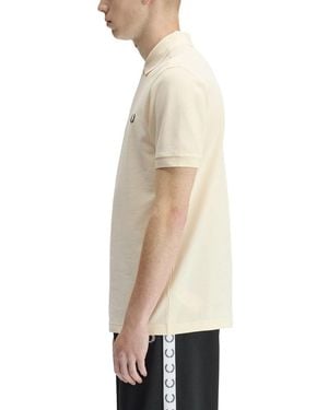 Fred Perry Fred Perry Logo Cotton Polo Shirt - Natural