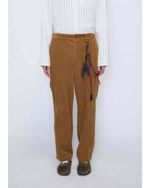 Song For The Mute Pantalon Pin Stitch Velours Côtelé Camel Délavé Trousers - Brown