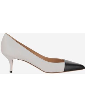 Francesco Russo Two-Tone Leather Court Shoes - Metallic