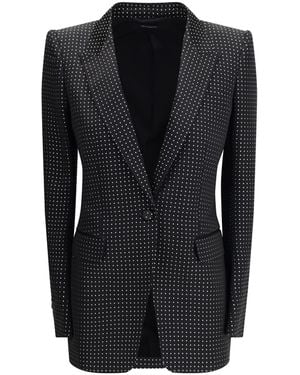 Tom Ford Single Breasted Jacket With Polka Dots - Black