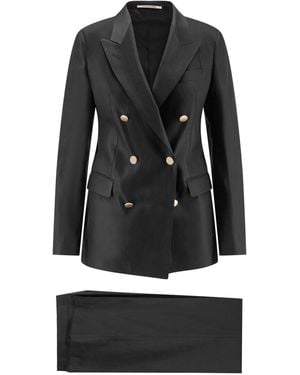 Tagliatore Parigi Linen And Viscose Suit - Black