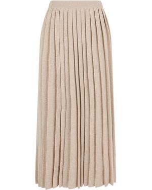 Fabiana Filippi Pleated Long Skirt Virgin Wool - Natural