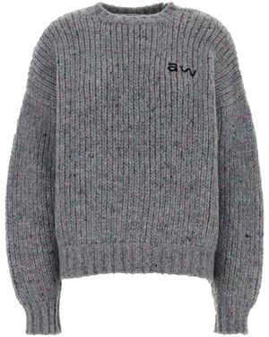 Alexander Wang Melange Wool Blend Oversize Sweater - Gray