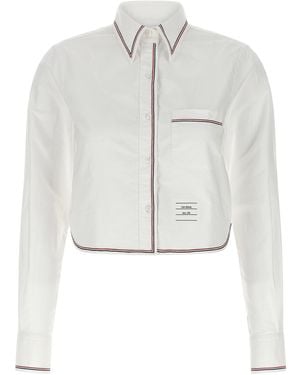 Thom Browne Rwb Crop Tape Shirt Cotton Shirt, Blouse - Gray