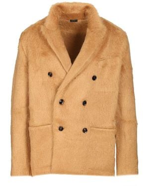 Tom Ford Double-Breasted Mohair And Cashmere Jacket - Natural