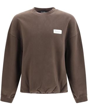 Jacquemus Le Sweatshirt Montaigne Crewneck Cotton Jumper - Brown