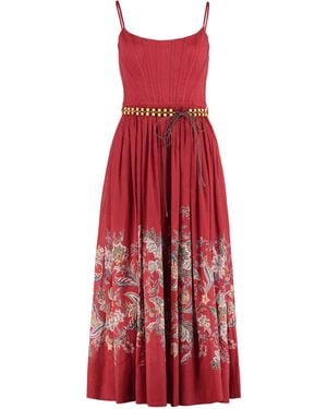 Zimmermann Rhiannon Corset Midi Dress - Red