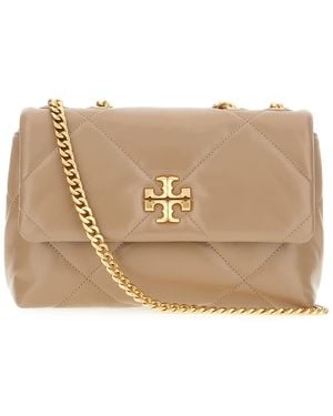 Tory Burch Cappuccino Nappa Leather Kira Shoulder Bag - Natural