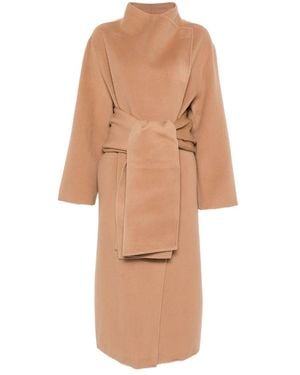 AYA MUSE Belted Felted Coat - Natural