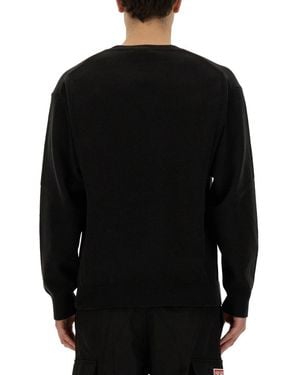 KENZO Jersey With Embroidery Boke Flower Wool Sweatshirts - Black