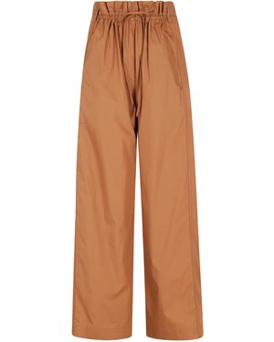 Tela Pantalone Lucio Cotone Pantaloni - Brown