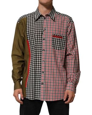 Dolce & Gabbana Cotton Collared Chequered Shirt Co+Li - Multicolour