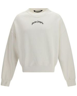 Palm Angels Cotton Sweatshirt Clothing - White