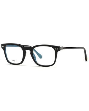 Fred Eyeglasses Square Full Rim, Shiny Frame And Clear Light Block Lens Fg50006U001 - Black