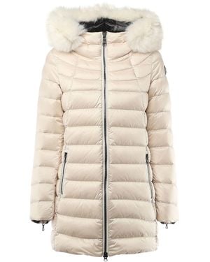 Colmar Down Jacket With Fur On The Hood - Natural