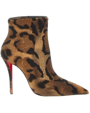 Christian Louboutin Miss Z Booty 100 Pony Bengali Leather Boots - Brown
