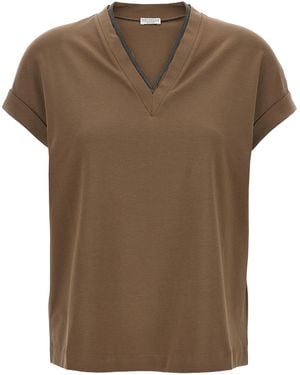 Brunello Cucinelli Cotton T-Shirt - Brown