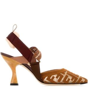 Fendi Mesh Colibrã¬ Court Shoes - Brown
