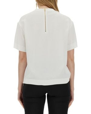 Moschino Satin Blouse Still Life With Heart Acetate Viscose T-Shirts - White