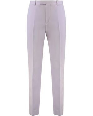 Gucci Wool Gabardine Pants With Back Split Chinos - Gray