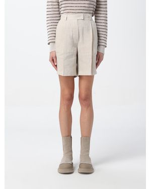 Brunello Cucinelli Naturale Linen Tailored Shorts