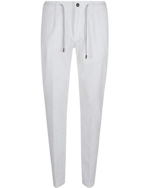 Eleventy Comfortable Cotton Trousers With Elastic Waist - White