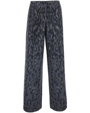 Pinko Trousers High-Waist Tech Polyester Trousers - Blue