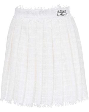 Balmain Knitted Mini Skirt - White