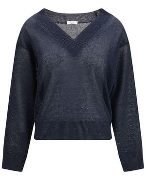 Brunello Cucinelli Linen T-Shirt - Blue