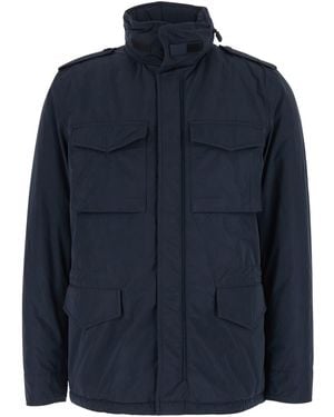 Aspesi Jacket Tech Fabric Polyester Coat - Blue