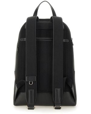 Paul Smith Signature Stripe Backpack Cow Leather Backpacks - Black