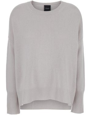 Plain Oversized Crewneck Sweater - Gray