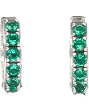 Emanuele Bicocchi Crystal Hoop Earrings Sterling - Green