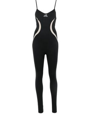 Balenciaga Logo Print Bodysuit Polyamide Dress - Black