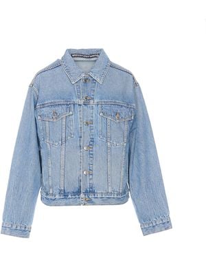 Alexander Wang Embossed Logo Trucker Denim Jacket - Blue