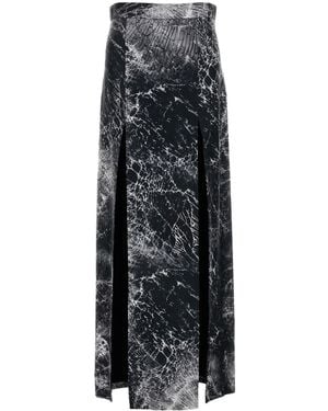 McQueen Silk Skirt With Cut-Outs - Black