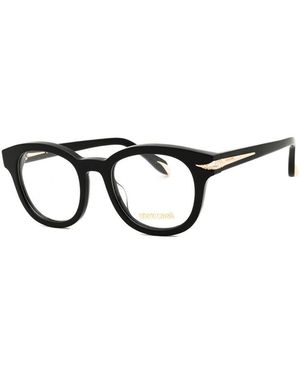 Roberto Cavalli Eyeglasses Round Full Rim, Shiny Frame And Clear Demo Lenses Lens Vrc044S700Y - Black