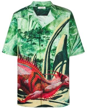 Valentino Graphic Print Shirt - Green