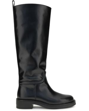 Stuart Weitzman Celia Leather Boots - Black