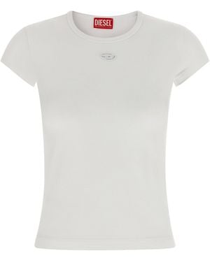 DIESEL Laser-Cut Oval D Logo T-Shirt - White