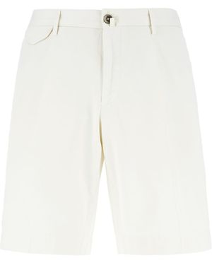 PT Torino Chalk Stretch Cotton Bermuda Shorts - White