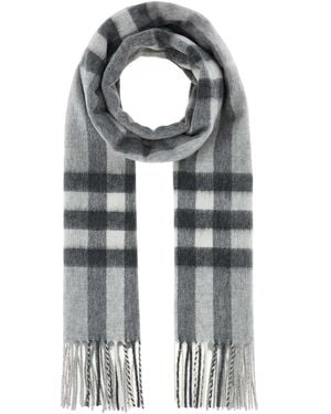 Burberry Embroidered Cashmere Scarf - Gray
