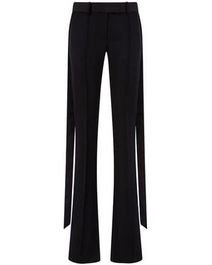 The Attico Pants With Wide Leg And Oversized Band Detail - Black
