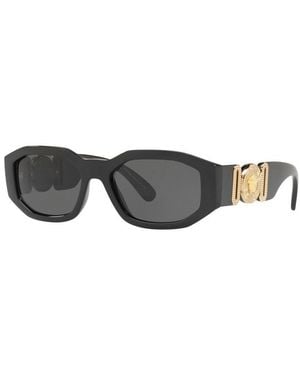 Versace Sunglasses Oval Full Rim, Frame And Dark Lens Ve4361Fgb1-87 - Black
