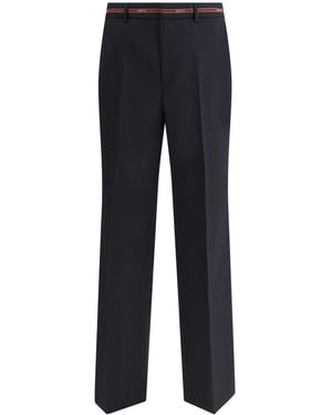 Gucci Selvedge Detail Wool Pants - Blue