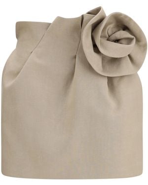 Magda Butrym Linen Mini Skirt Linen; Polyamide - Natural