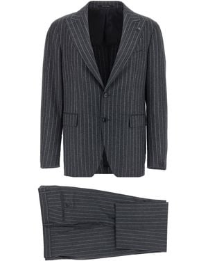 Tagliatore Pinstriped Dress - Gray