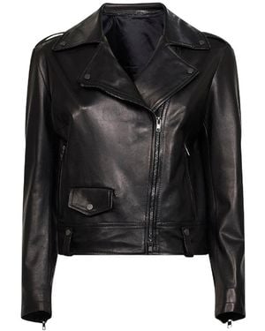 Salvatore Santoro Plongé Nappa Leather Biker Jacket - Black