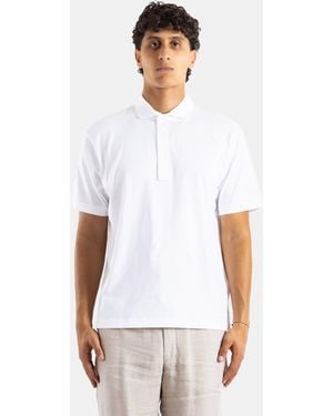 Handvaerk Optical Pima Cotton Short-Sleeve Polo T-Shirts And Polos - White